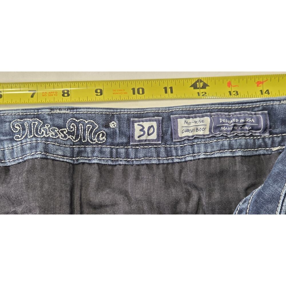 Miss Me Mid-rise Curvy Boot Size 30 Stretch Jeans - Picture 10 of 13